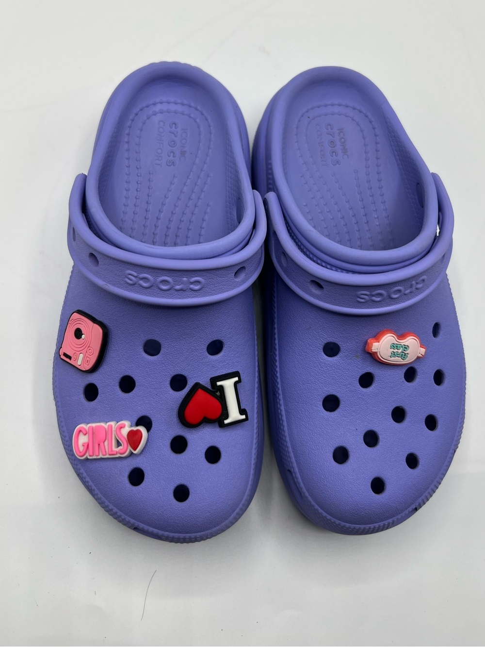 CROCS Kids Lightweight Clog in Lavender with Fun Jibbitz